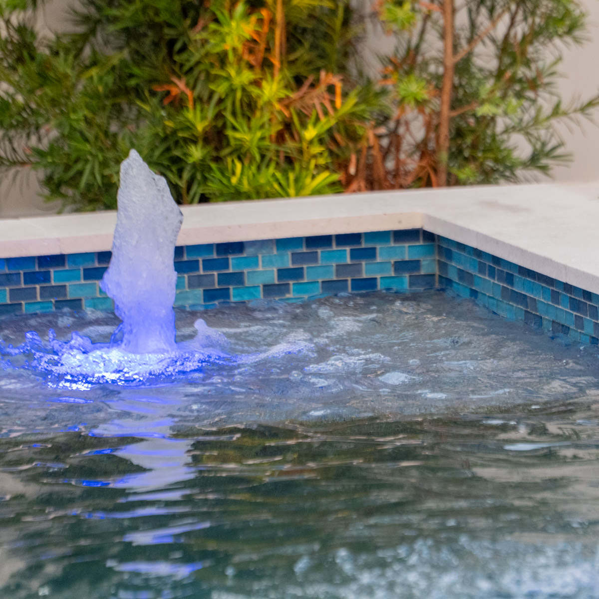 Pools designed with gushers and other water features in Lutz & Ballast point, FL